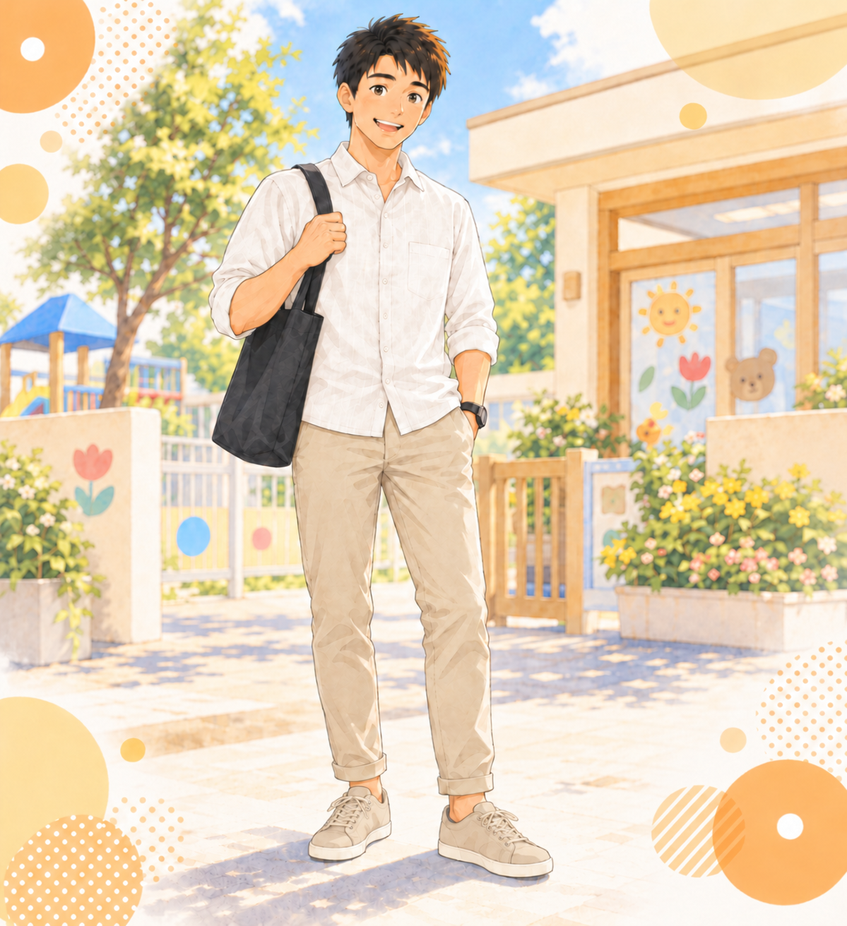 夏コーデ②リネンシャツのパパ
